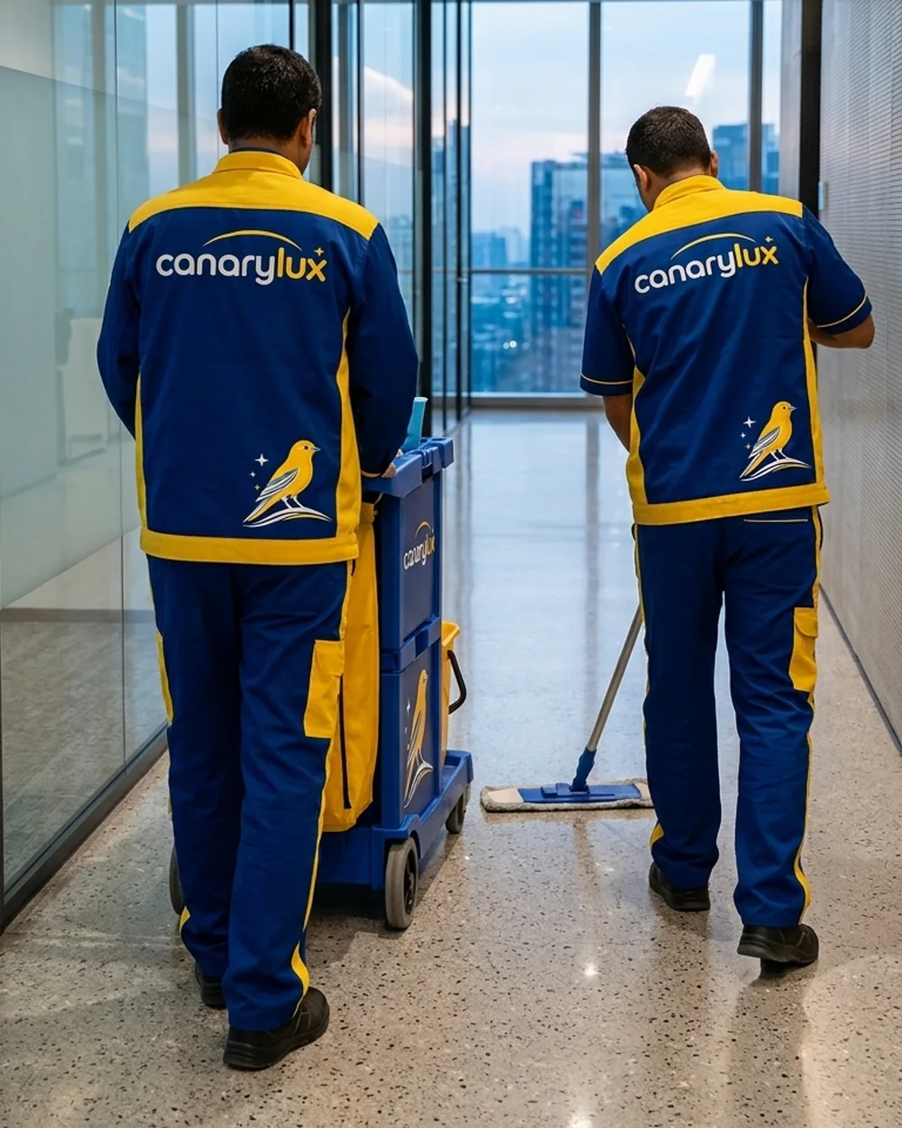 Los dos socios de canarylux, empresa de limpieza canaria
